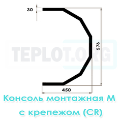 Консоль монтажная М c крепежом для CR1, CR2, CR3, Mix1, арт. RM0220, цена ₽1608 (img.2)